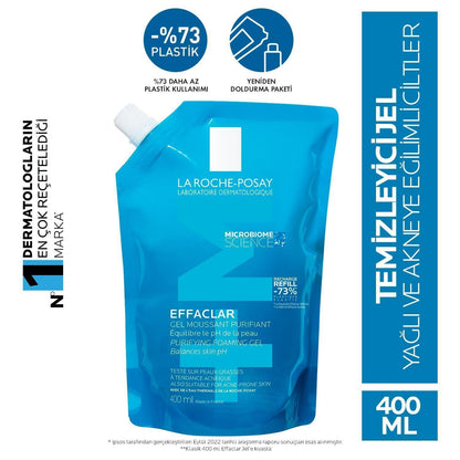 La Roche Posay Effaclar Gel 400ml Refill - Gentle Facial Cleansing for Acne-Prone Skin