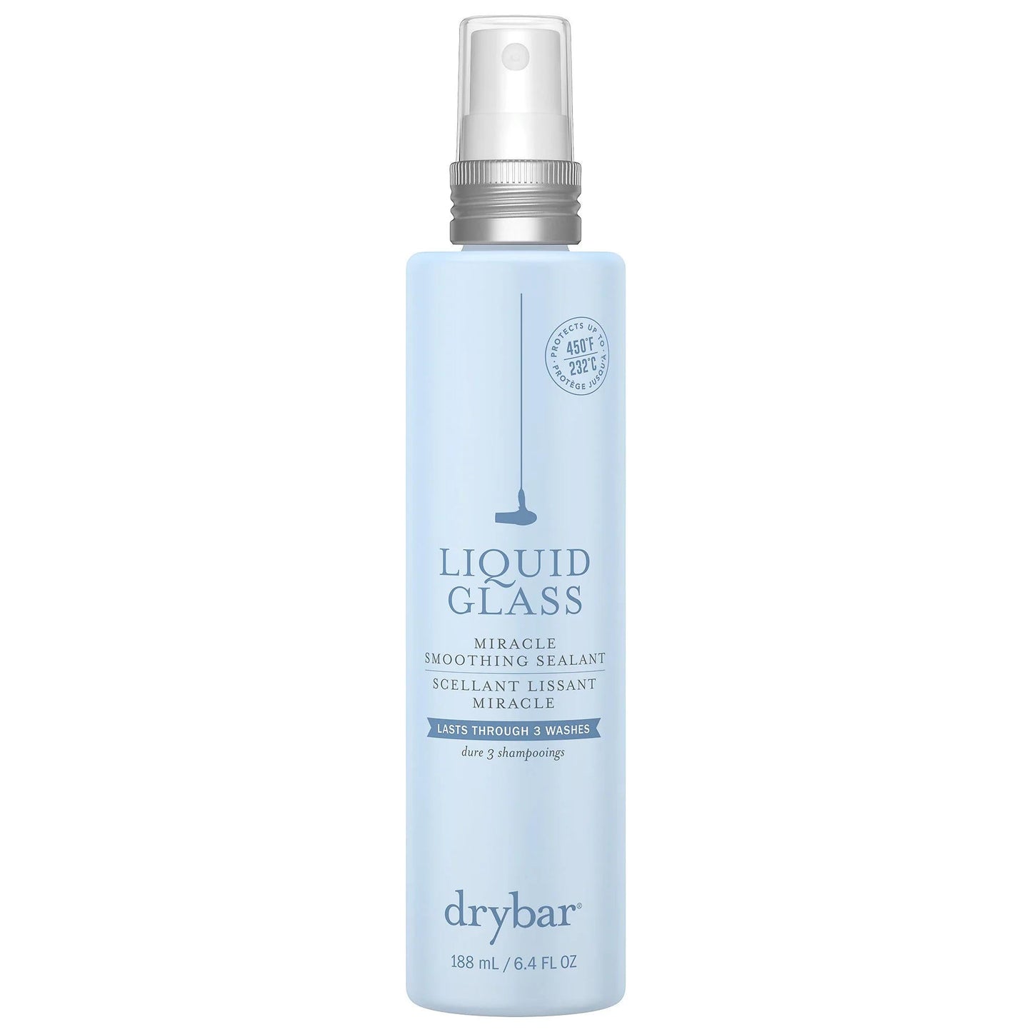 Liquid Glass Miracle Smoothing Sealant - Frizz Control & Heat Protectant Spray for Silky Hair