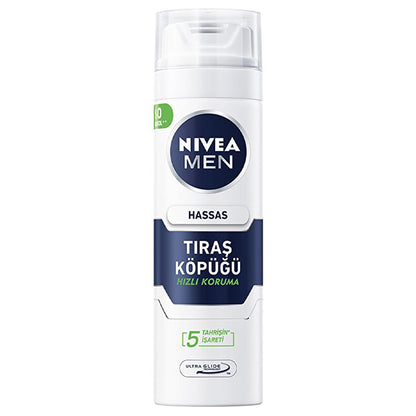 Nivea Men Sensitive Shaving Foam for Men with Sensitive Skin - 6.76 fl oz, Alcohol-Free, Ultra Glide Technology