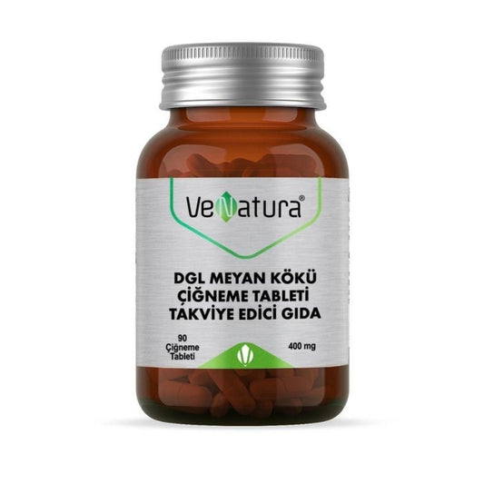 VeNatura Licorice Root Supplement Chewable Tablets - 400mg, Strawberry Flavor, Natural Health Support for Digestive & Immune System