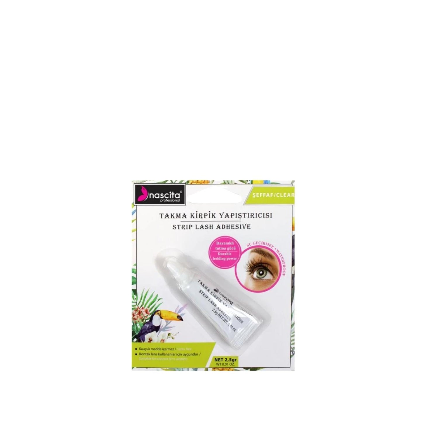 Nascita False Eyelash Adhesive - Transparent Eyelash Glue 2.5g for Secure Application