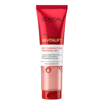 Loreal Paris Revitalift Skin Renewing Cleansing Gel - Anti-Aging Glycolic Acid Facial Cleansing Gel for Smoother Skin