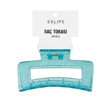 Eklips Rectangular Glittery Blue Claw Clip Hair Accessory