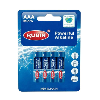Rubin Alkaline AAA Batteries 1.5V 4-Pack