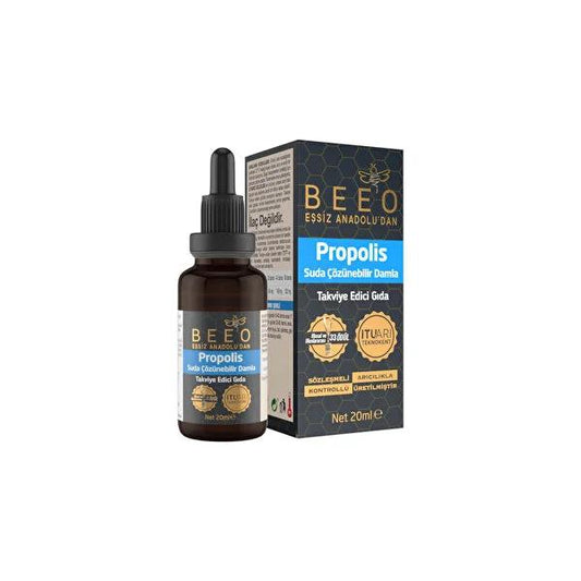 Beeo Water-Soluble Propolis Extract Supplement Drops - 10% Pure Propolis, Halal Certified, Natural Health Support