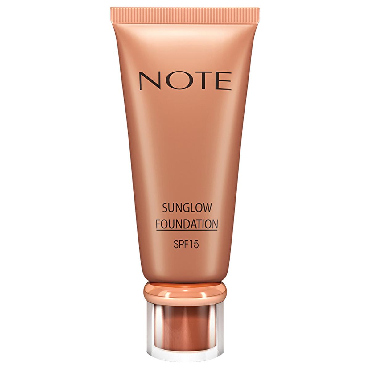 Note Sunglow Foundation: Radiant Bronzing Foundation with Vitamin E & SPF 15 - Paraben-Free, Non-Comedogenic for Healthy, Glowing Skin