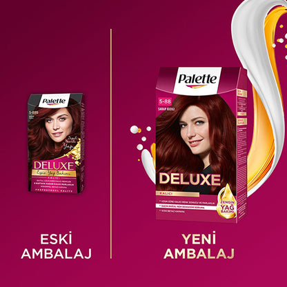 Palette Deluxe Şarap Kızılı Hair Dye - Long-Lasting Wine Red Hair Color with Nourishing Properties