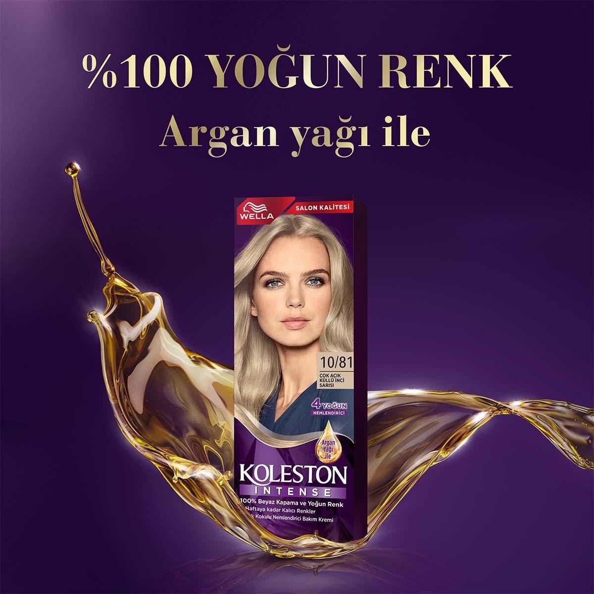 Wella Koleston Intense Ash Blonde Hair Dye: 100% Gray Coverage, Long Lasting Color, Argan Oil - Light Ash Pearl Blonde