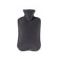Fashy 2 Litre Grey Hot Water Bottle with Polar Fleece Cover - Non-Electric Warmth Relief