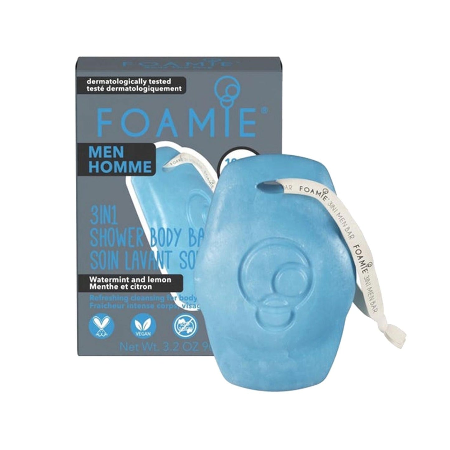 Foamie Men's 3 in 1 Seas the Day Shower Body Bar - Multipurpose Body Wash & Shower Gel for Men