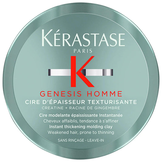 Genesis Homme Light-Hold Styling Wax Pomade for Men - Non-Greasy, Hair Thickening Product