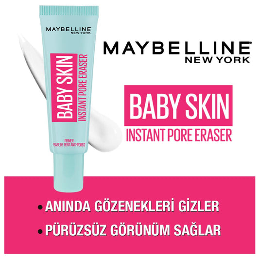 Maybelline Baby Skin: Poreless Skin Makeup Base & Pore Minimizer - Lightweight Formula for Smooth, Flawless Finish