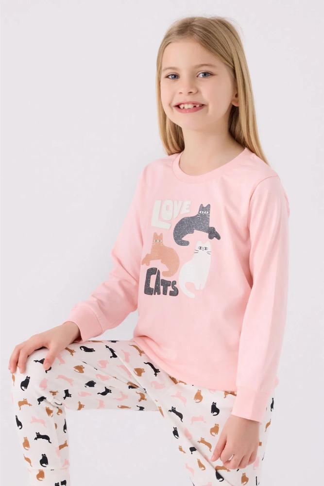 Arnetta Kids Long Sleeve Pajama Set in Light Pink
