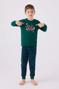 Arnetta Boys Long Sleeve Pajama Set in Dark Green