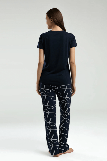 Arnetta Women's Navy Pajama Set Comfort Loungewear