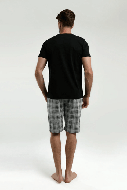 Arnetta Men's Plus Size Short Pajama Set Black Lounge Wear