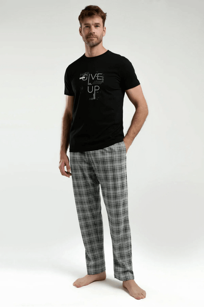 Arnetta AR3350 Plus Size Men's Pajama Set in Black