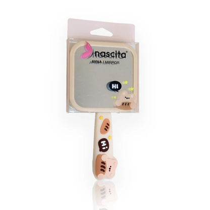 Nascita Figured Hand Mirror in Beige - 1 pc