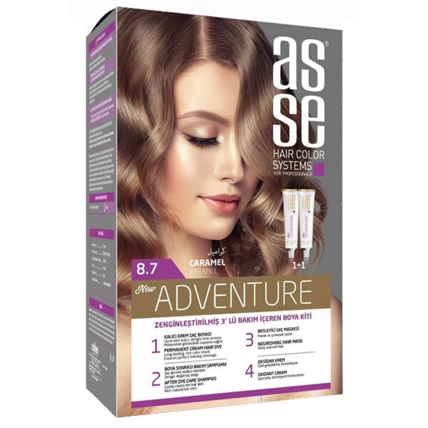 Asse Hair Color System Caramel Hair Dye No: 8.70