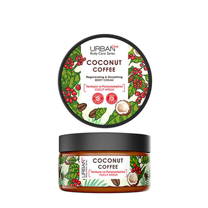Urban Care Coconut Coffee Body Cream 200ml - Moisturizing Shea Butter Enriched Body Cream for Dry Skin