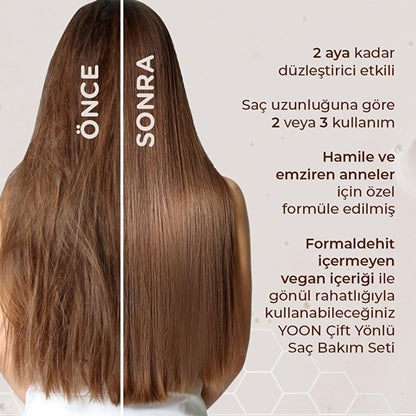 Yoon Keratin Hair Care Set - Sulfate-Free, Nourishing Treatment for Damaged Hair with Brazilian Blowout Straightening Effect
