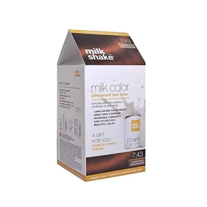 Milk Shake 7.43 Medium Copper Golden Blonde Hair Color Set 50ml
