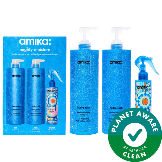 Mighty Moisture: Hydration Hair Care Set - Intense Moisture Shampoo, Conditioner, & Leave-In - Vegan, Cruelty-Free - For Dry, Damaged, Curly Hair