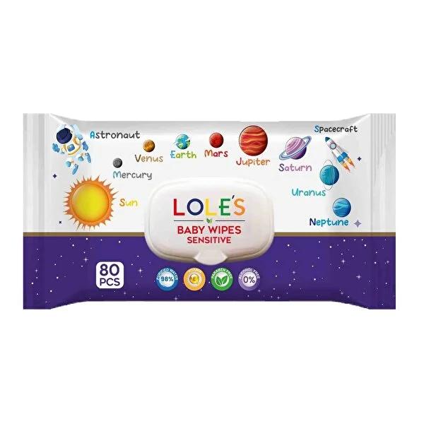 Lole's Sensitive Baby Wet Wipes - Ultra Soft, Hypoallergenic, Natural Baby Care for Sensitive Skin - 80 Count