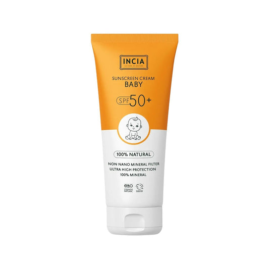 INCIA Natural Baby Sunscreen SPF 50 50ml - 100% Natural, Gentle, and Effective Sun Protection for Babies