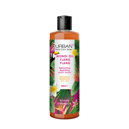 Urban Care Monoi Oil & Ylang Ylang Moisturizing Shower Gel - Vegan, Paraben-Free, 16.91 fl oz