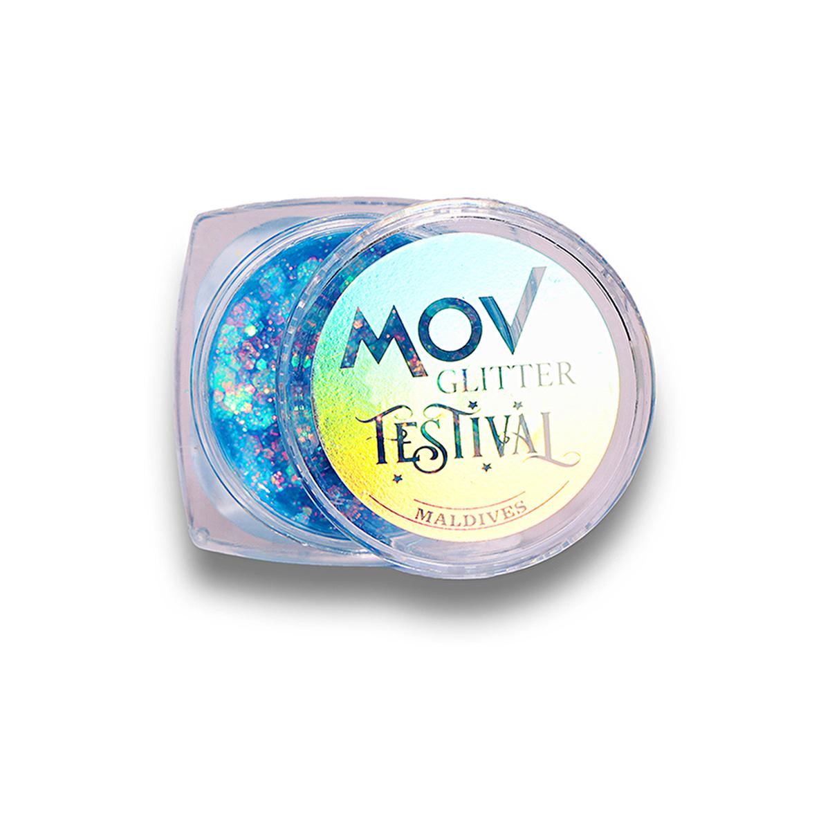 Mov Glitter Cream Makeup for Festivals & Special Occasions - Shiny, Moisturizing Cosmetic for Body & Face Decoration