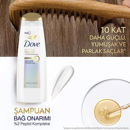 Dove Bond Intense Repair Shampoo - Advanced Hair Repair for Damaged & Chemically Treated Hair, Peptide Complex, 13.53 fl oz