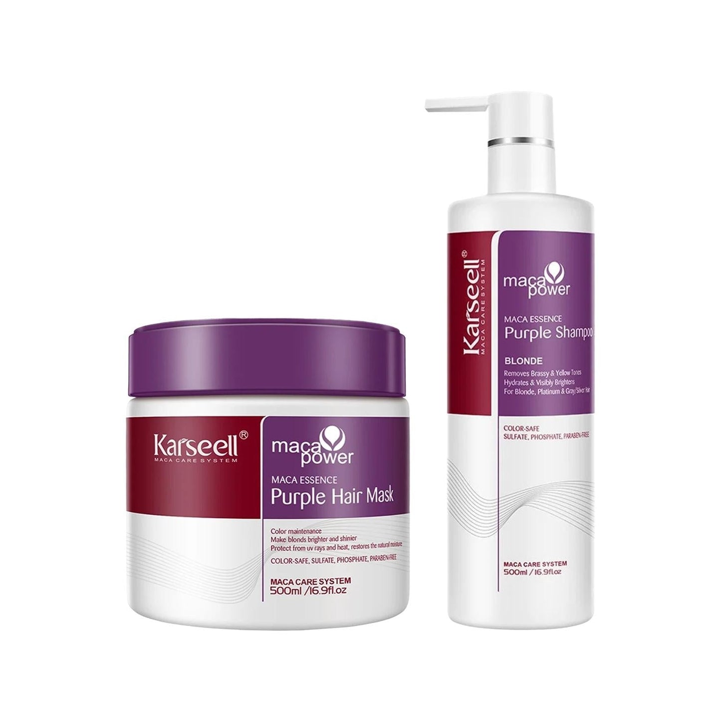 Karseell Maca Essence Color Correcting Purple Hair Mask 500 ml