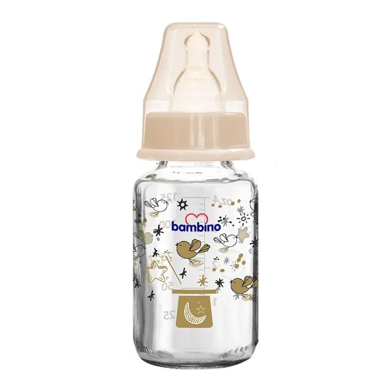 Bambino Glass Baby Bottle for Safe Feeding 125 ml