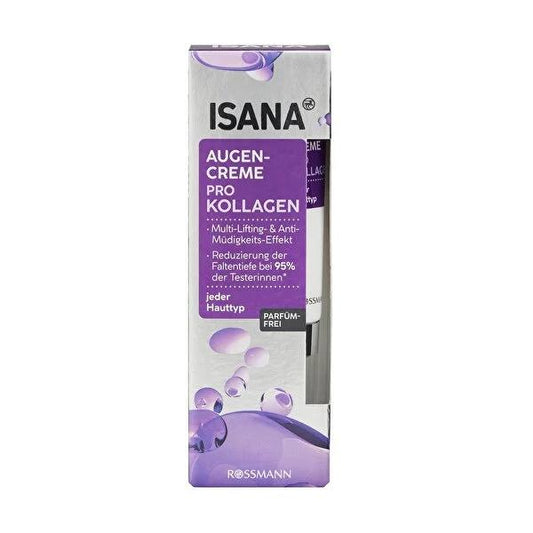 Isana Eye Cream, Anti-Aging, Vegan Skincare - Reduces Wrinkles, Dermatologically Tested - Isana Prokolajen Enerji Göz Kremi 15 ml