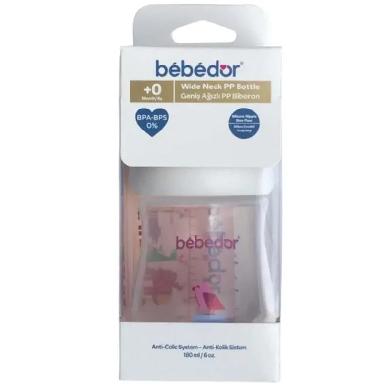 Bebedor Wide-Neck PP Baby Bottle with Silicone Nipple 180ml