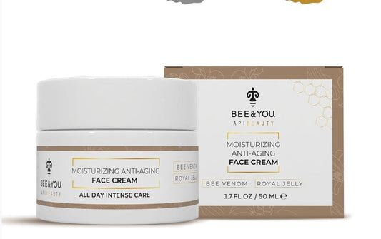 Bee & You Anti-Aging Natural Face Cream, Deep Wrinkle Treatment with Royal Jelly, Bee Venom & Shea Butter, 1.7 fl oz