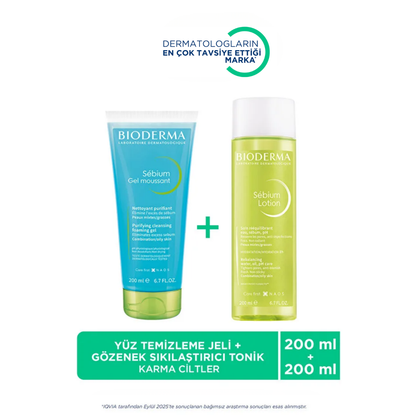 Bioderma Sébium Purifying Gel & Toner Duo Set 2x200ml