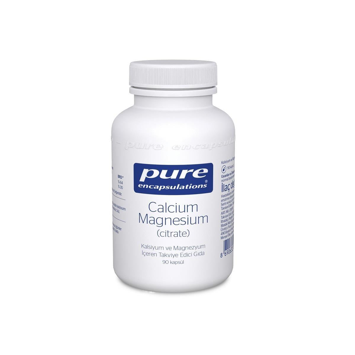 Pure Calcium Magnesium Citrate Mineral Support, 90 Capsules