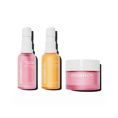 Cream Co. Brightening Care Set: Brighten & Hydrate - Hyaluronic Acid, Vitamin C, Vegan Skincare for Radiant, Even Skin Tone