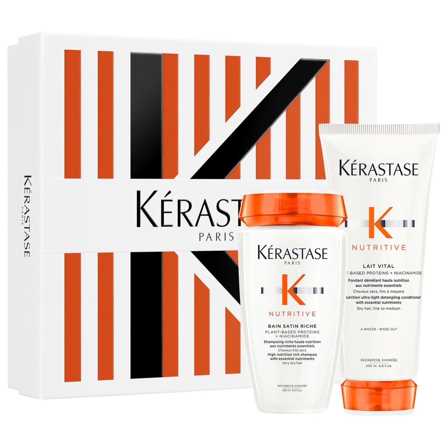 Nutritive Hydrating Shampoo & Conditioner Haircare Set: Intense Moisture, Shine & Detangling for Dry, Damaged Hair - Plant Protein & Niacinamide