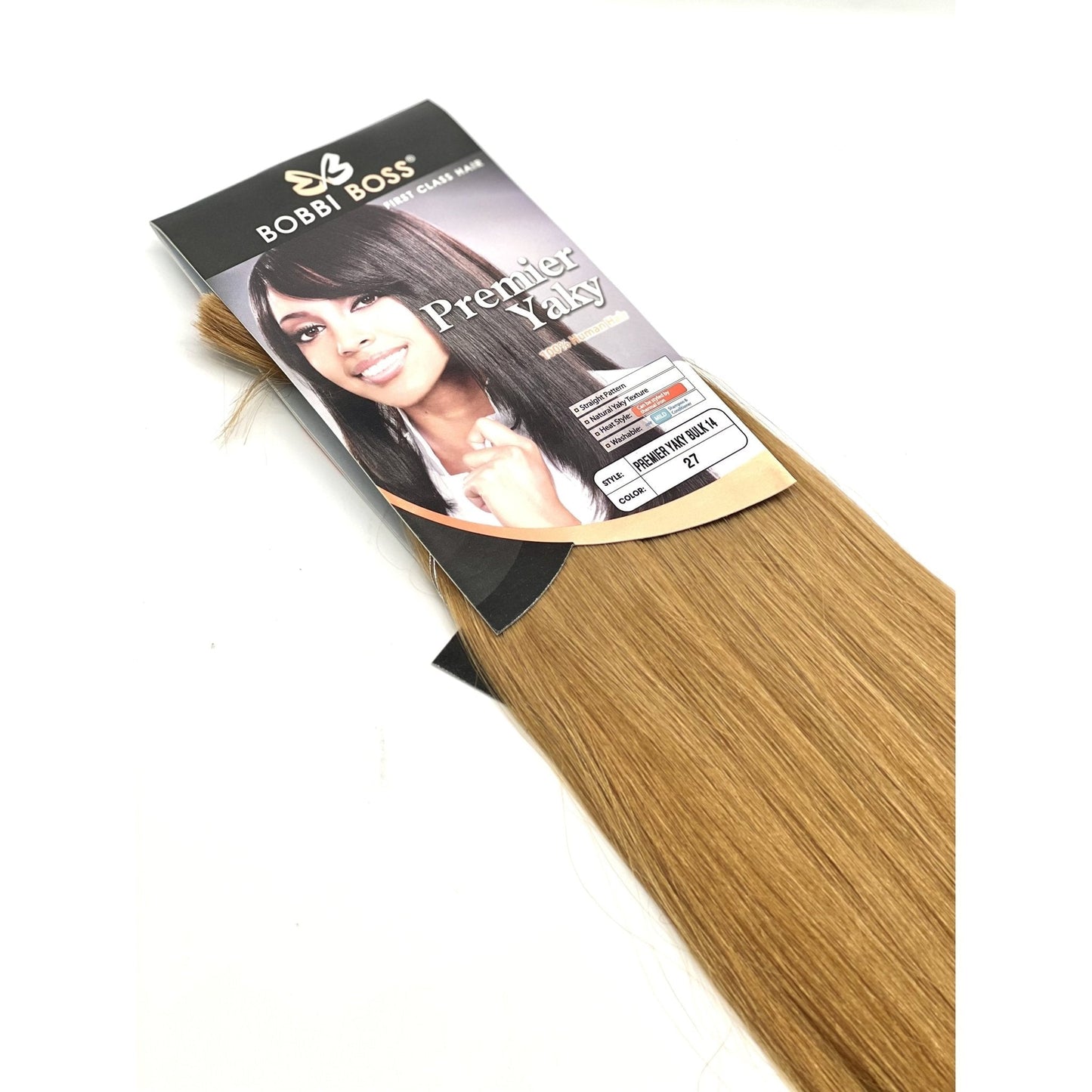 Bobbi Boss 100% Human Hair Premier Yaky Bulk 18" Extensions - Choose Color
