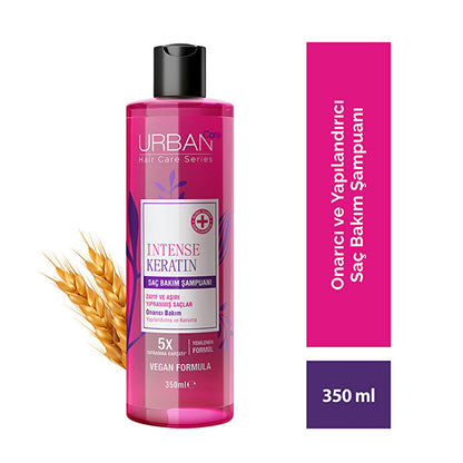 Urban Care Intense Keratin Shampoo: Repair Damaged Hair, Boost Shine & Strength | Vegan Formula for Dry Hair