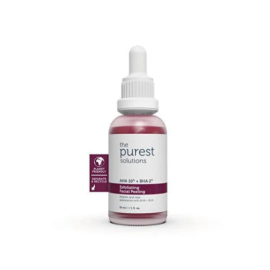 The Purest Solutions AHA BHA Facial Peeling Serum | Exfoliates, Brightens & Evens Skin Tone | Acne Scar & Pore Minimizing Treatment (30ml)