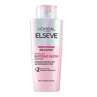 Loreal Elseve Glycolic Gloss Sulfate-Free Shampoo: Achieve Mirror-Like Shine & Gentle Cleansing With Glycolic Acid for Hair Strength