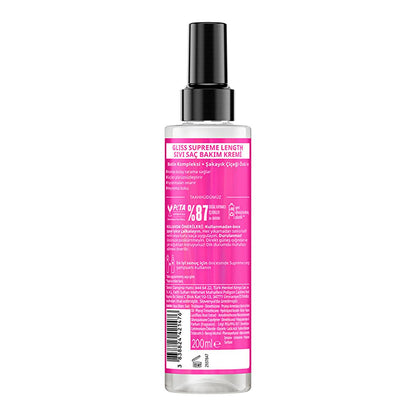 Gliss Supreme Length Liquid Hair Cream 200ml - Nourishing Hair Care for Softer, Shinier Long Hair