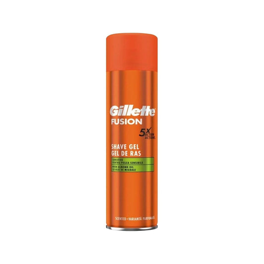 Gillette Fusion 5X Sensitive Shaving Gel with Almond Oil - 6.76 fl oz, Moisturizing & Gentle on Sensitive Skin