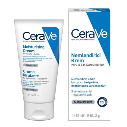 CeraVe Moisturizing Cream 50ml - Long-Lasting Hydration for Dry Skin
