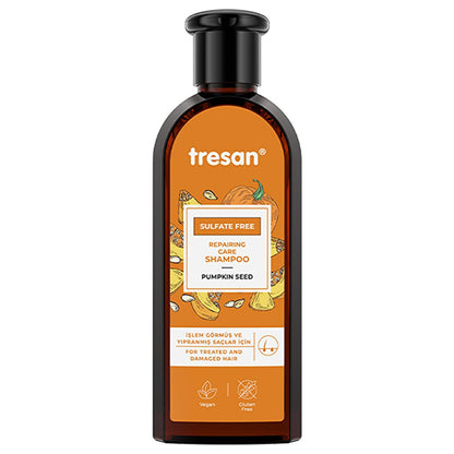 Tresan Sulfate-Free Repair Shampoo with Pumpkin Seed Oil - Gentle, Nourishing, and Natural Hair Care for Damaged Hair