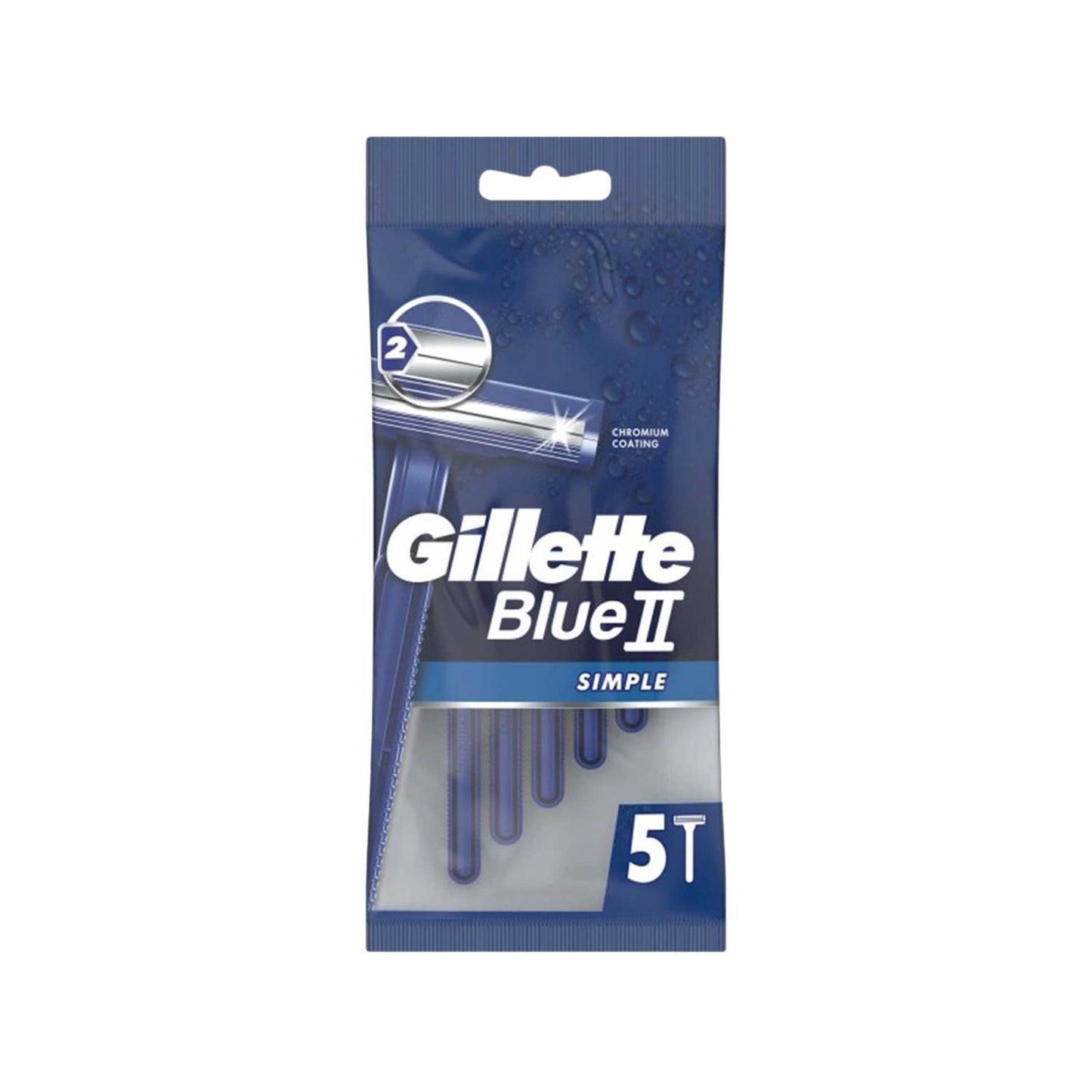 Gillette Blue2 Simple Razor Blades 5-Pack - Affordable Shaving Solution for Men and Women